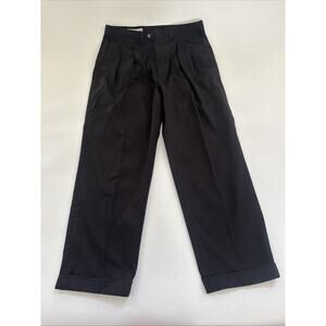 Vintage John W. Nordstrom Dress Pants 35x30 Black Pleated Cotton Slacks Business